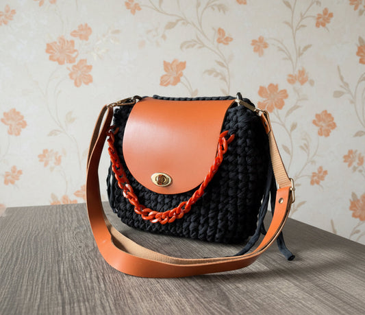 round crochet colorful handbags