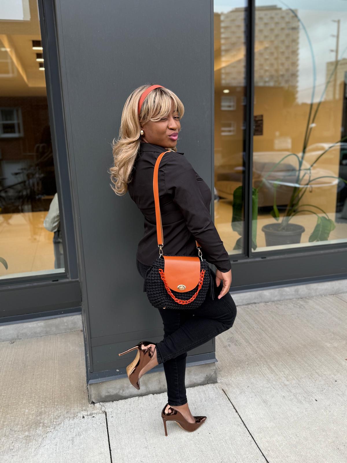 round crochet colorful handbags