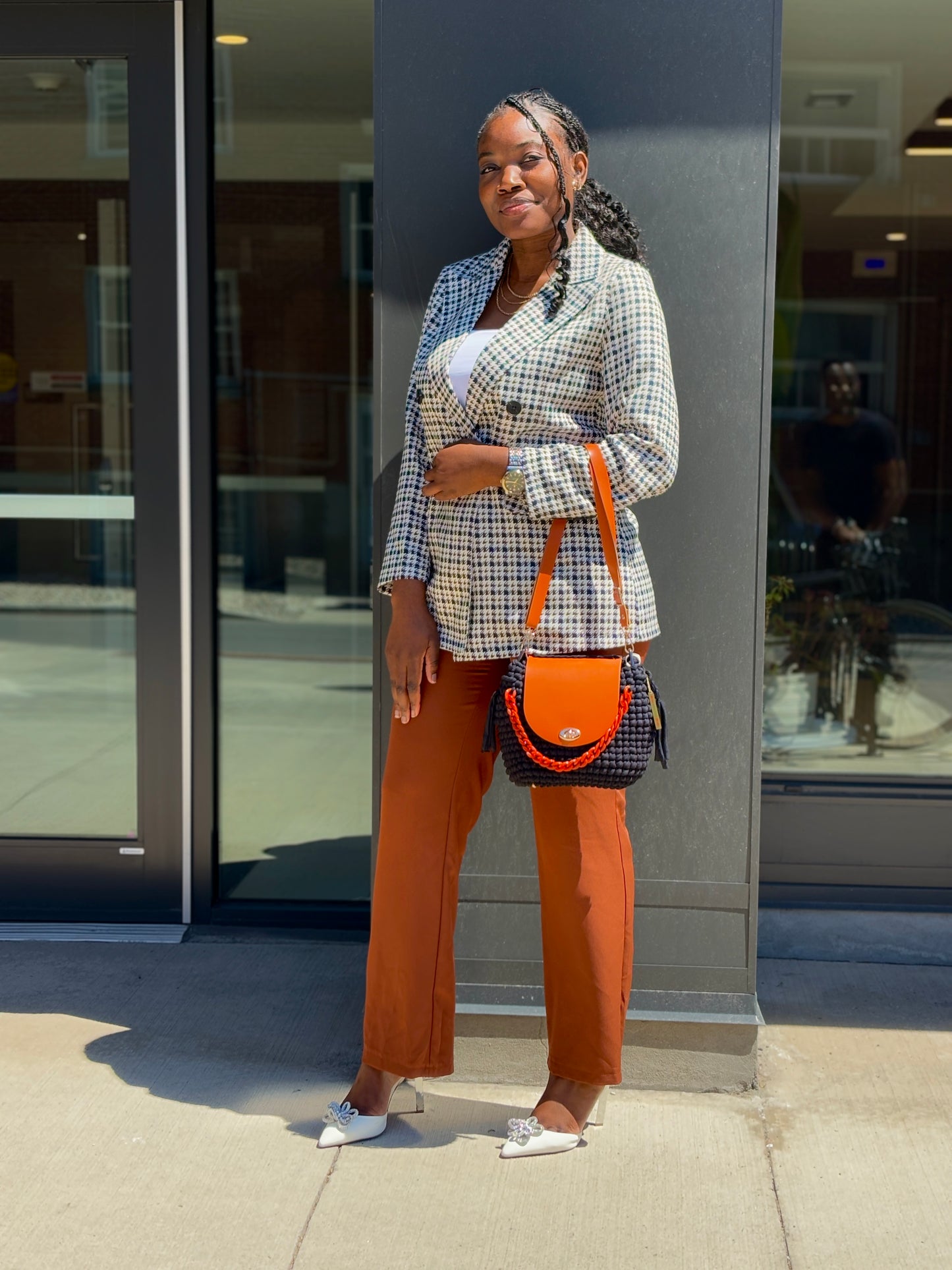 round crochet colorful handbags