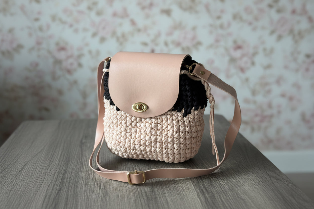 round crochet colorful handbags