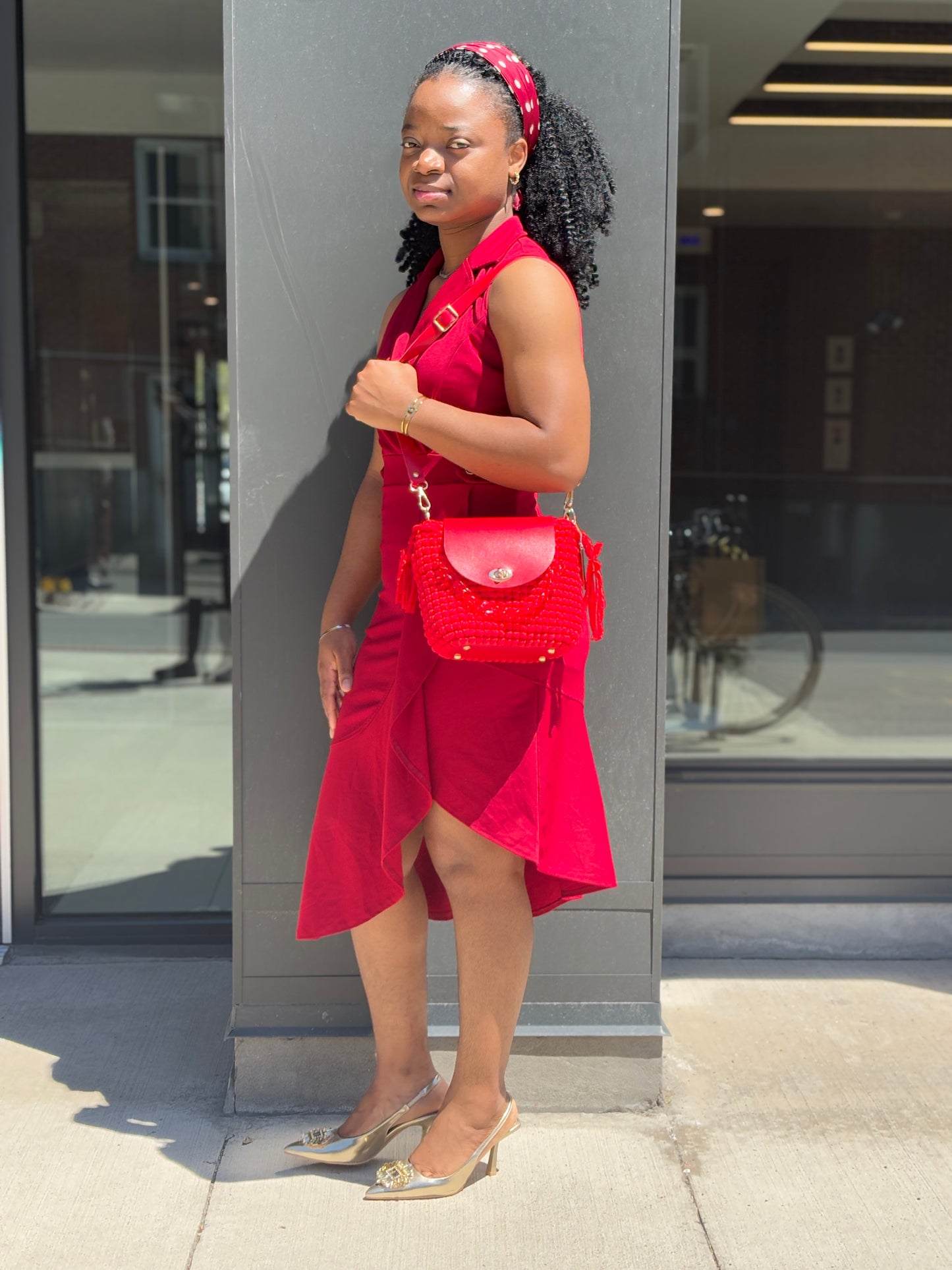 round crochet colorful handbags