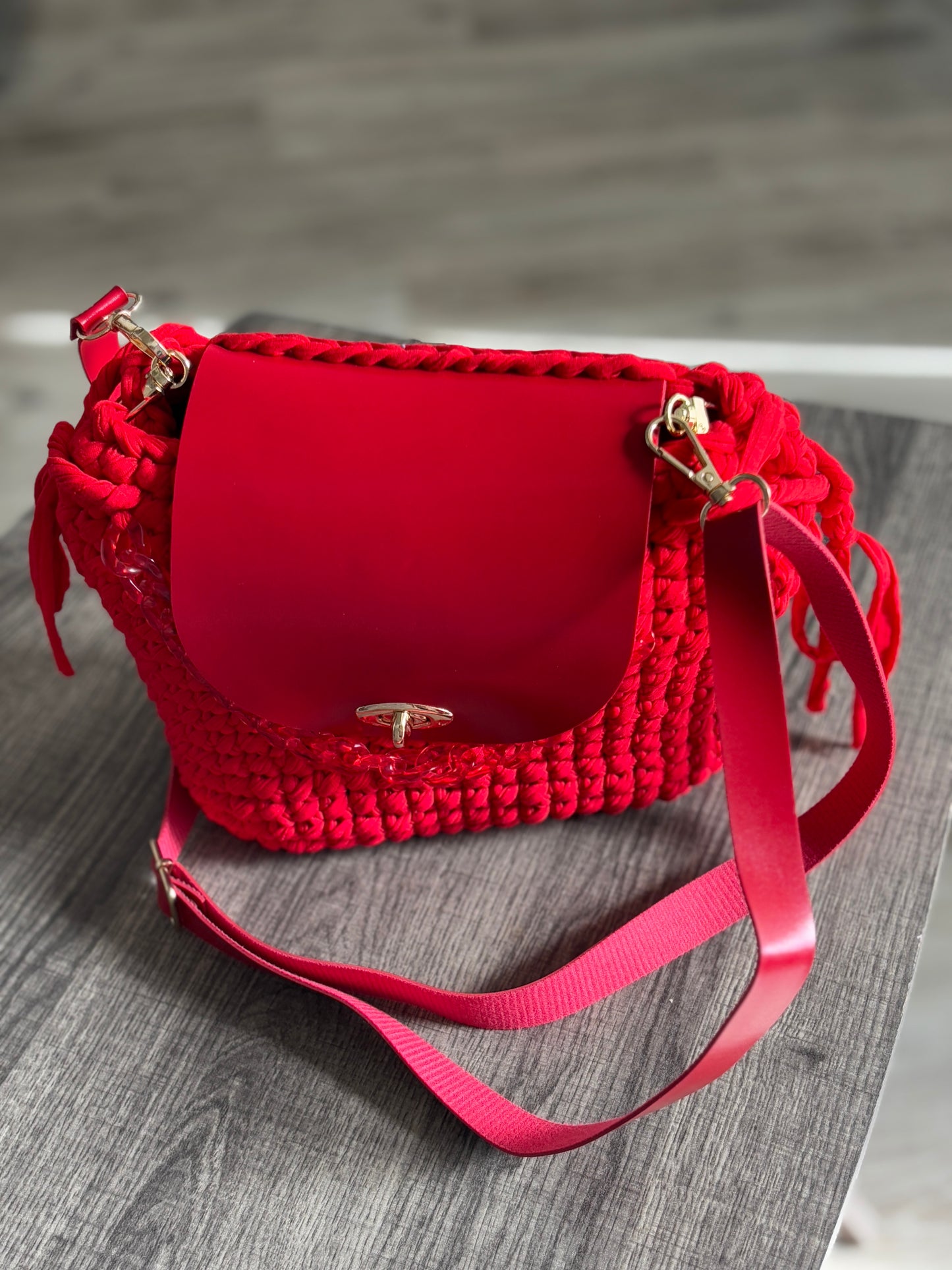 round crochet colorful handbags