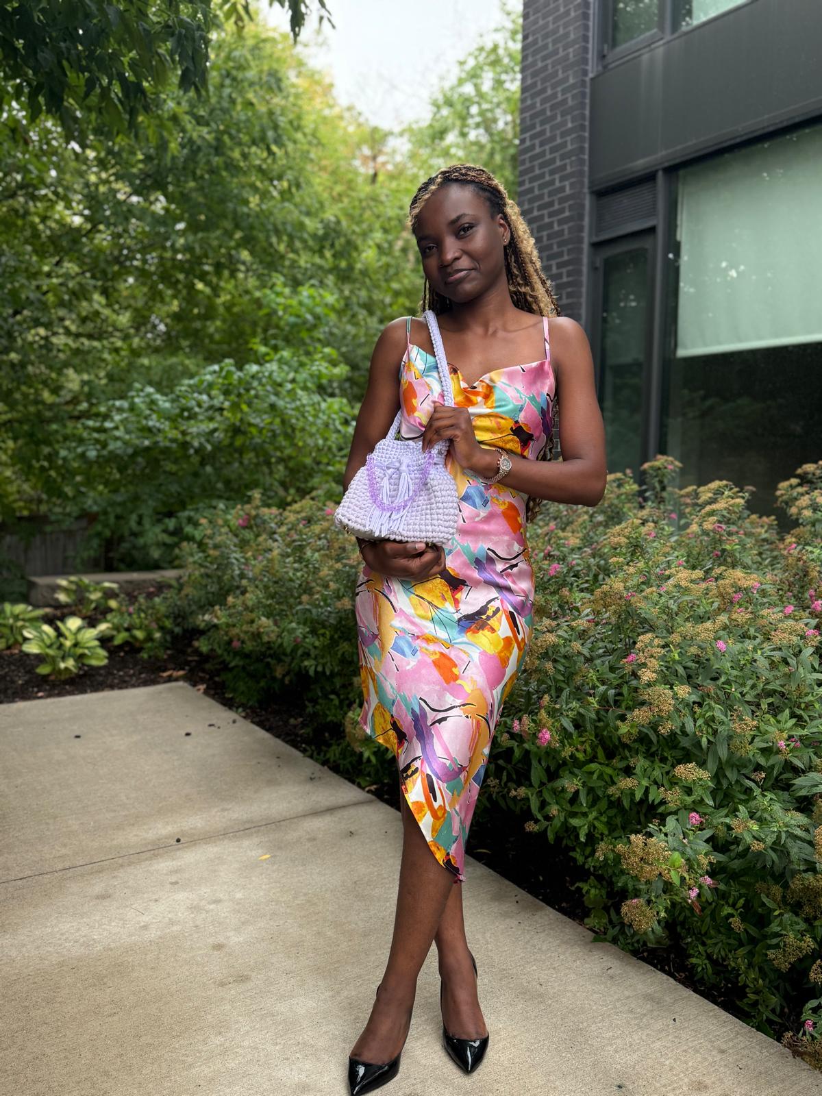 purple crochet purse