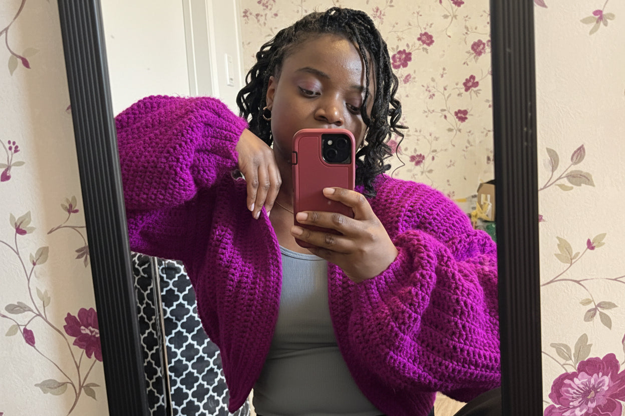 fuschia pink crochet vest