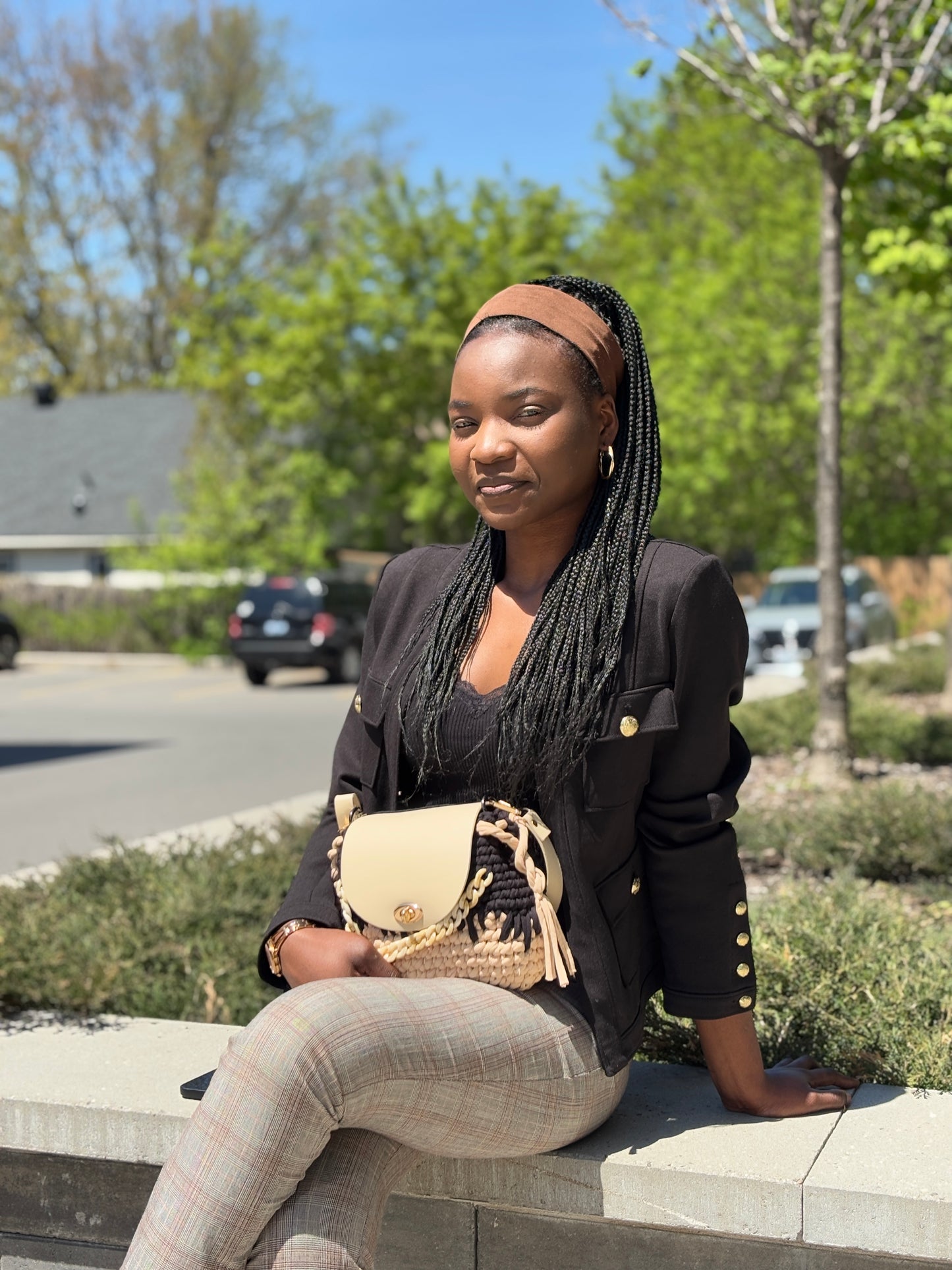 round crochet colorful handbags