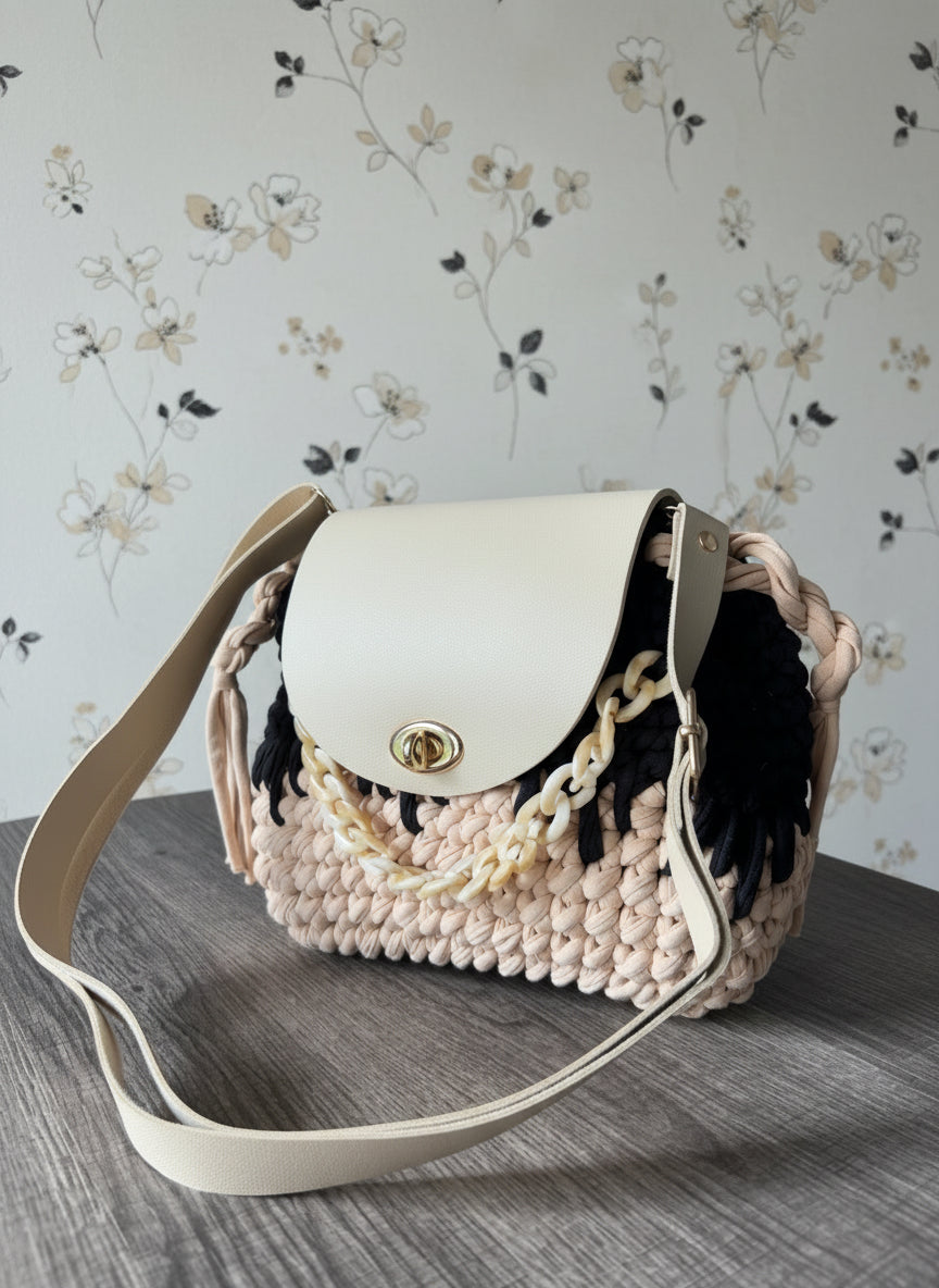 round crochet colorful handbags