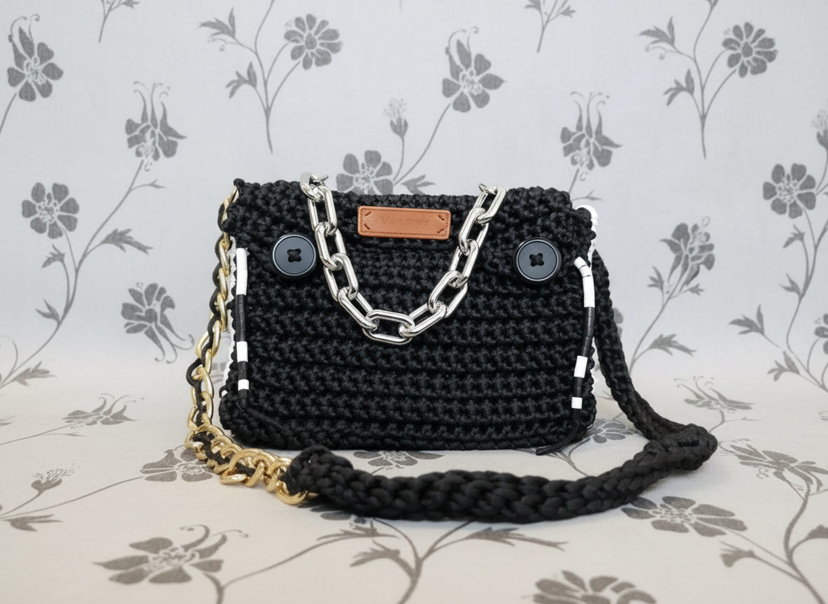 colorful crochet handbag