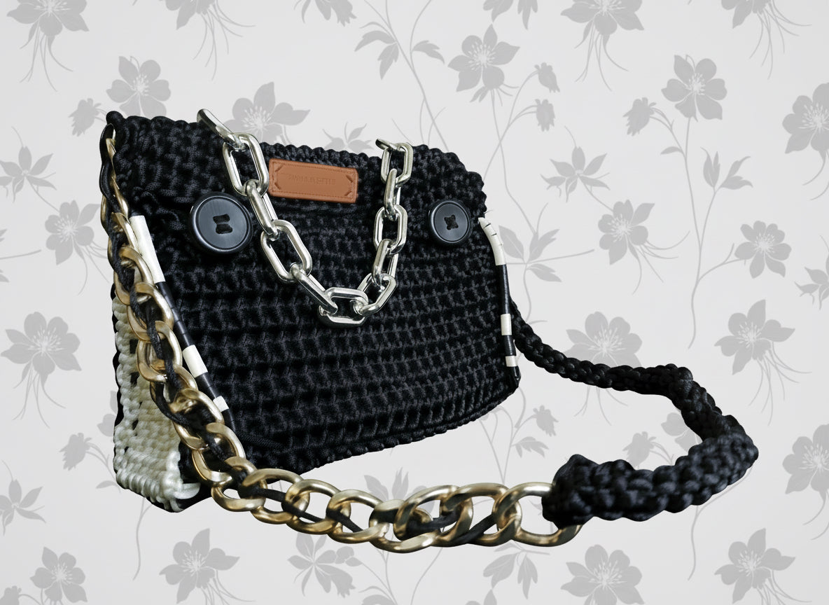 colorful crochet handbag