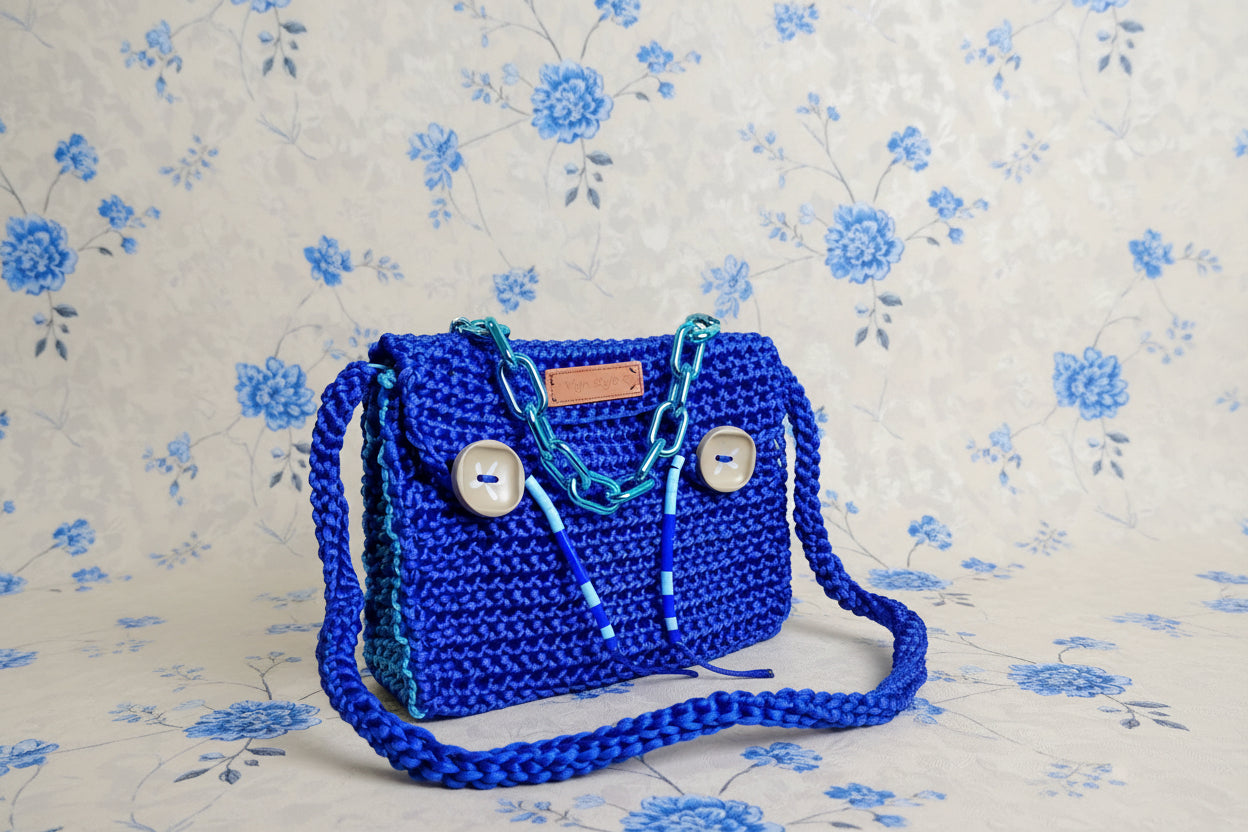 colorful crochet handbag