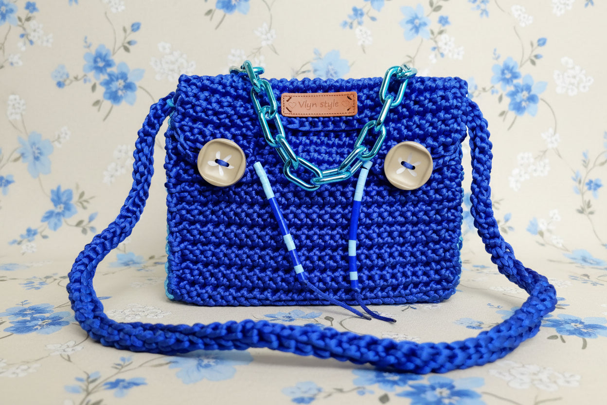 colorful crochet handbag