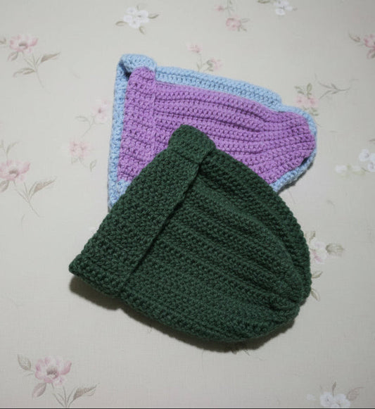 purple green blue cap hat winter