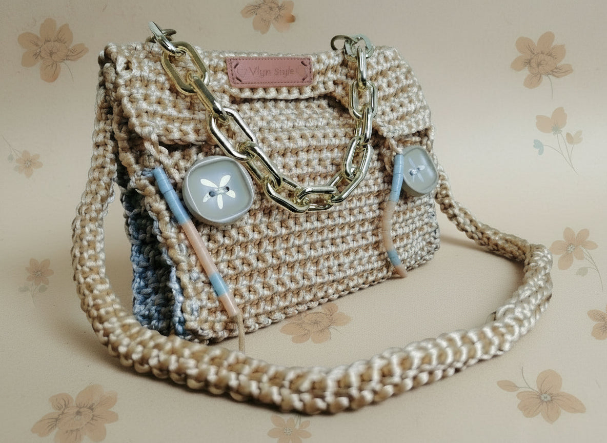 colorful crochet handbag