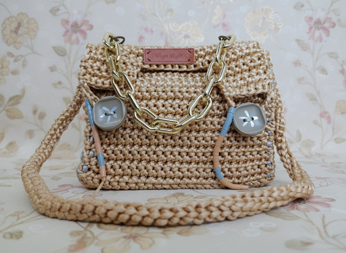 colorful crochet handbag