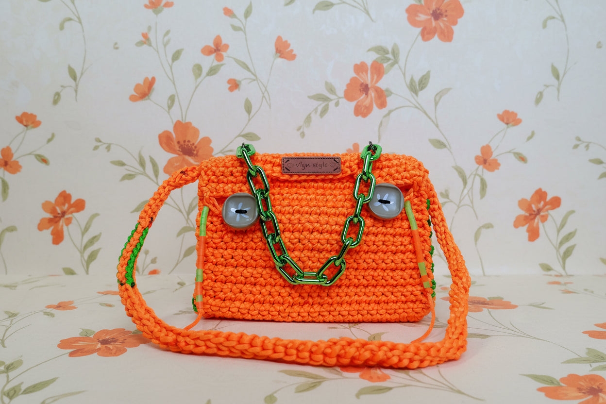 colorful crochet handbag