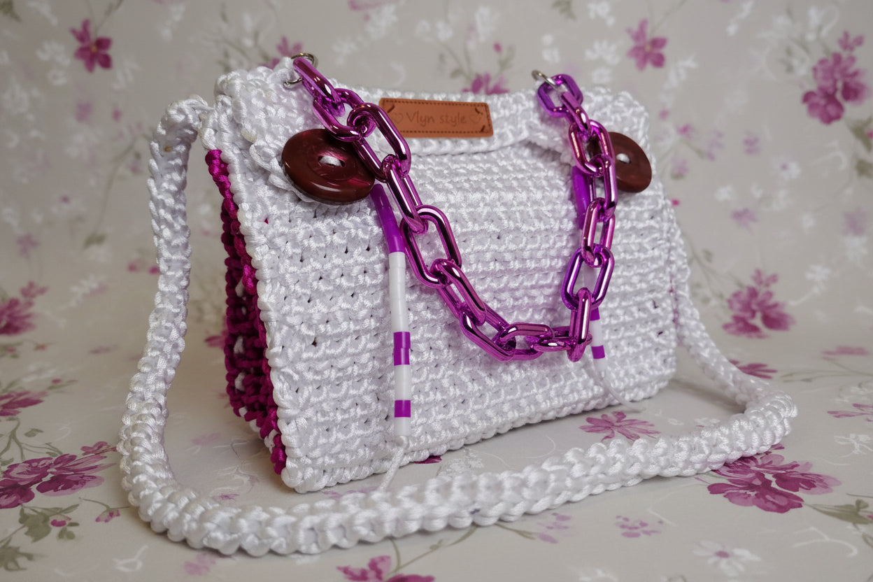 colorful crochet handbag