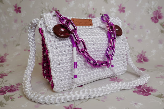 colorful crochet handbag