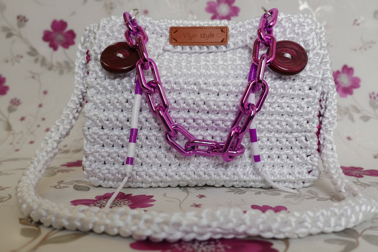 colorful crochet handbag